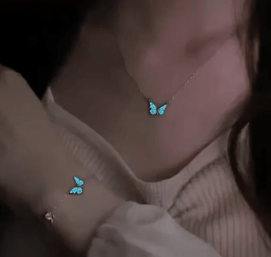 Blue Luminous Smart Butterfly Necklace - H3NRY’S WORLD