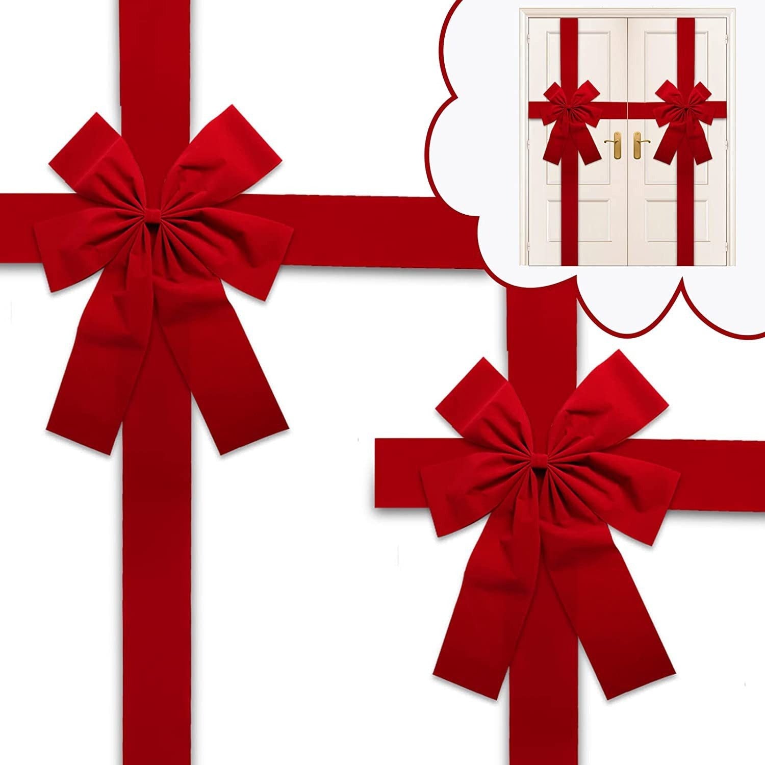 Christmas Door Hanging Bow Ribbon - H3NRY’S WORLD