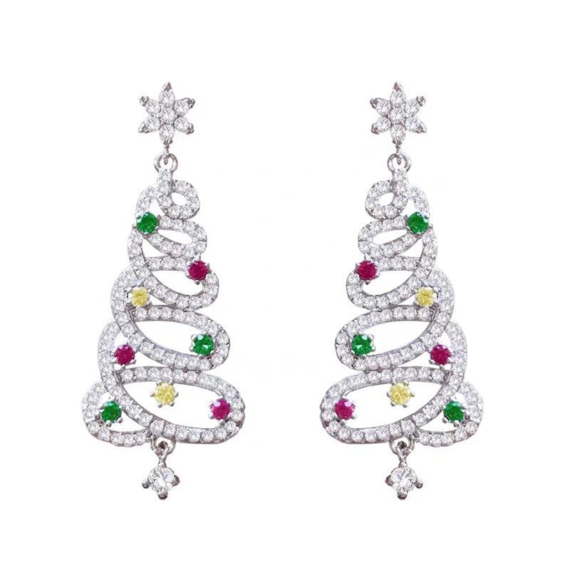 Christmas Tree Rhinestone Earrings - H3NRY’S WORLD