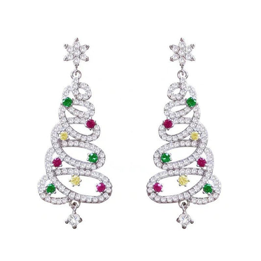 Christmas Tree Rhinestone Earrings - H3NRY’S WORLD