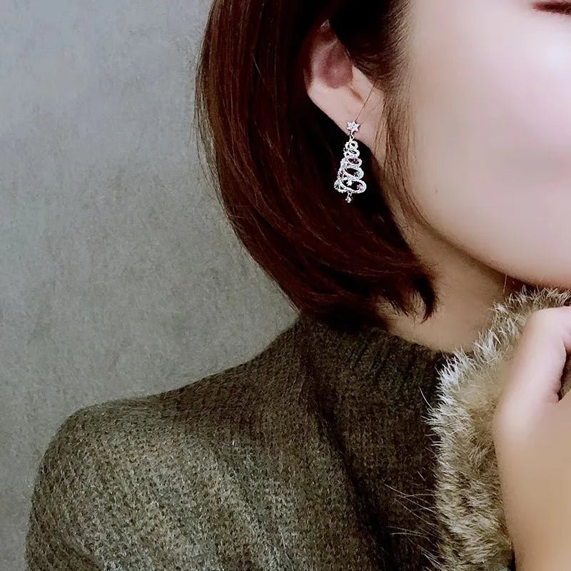 Christmas Tree Rhinestone Earrings - H3NRY’S WORLD