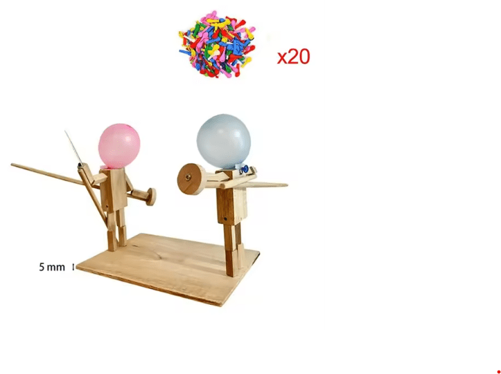 Handmade Balloon Heads Wooden Fighter Puppets - H3NRY’S WORLD