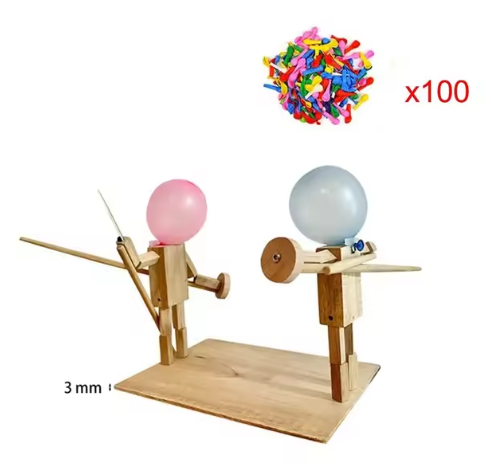 Handmade Balloon Heads Wooden Fighter Puppets - H3NRY’S WORLD