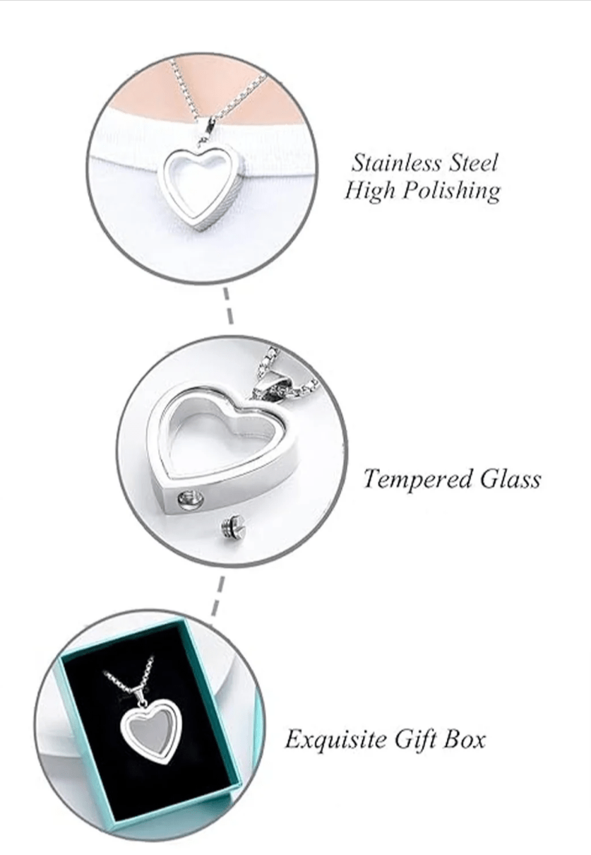 Heartfelt Remembrance: Stainless Steel Heart - Shaped Cremation Pendant - H3NRY’S WORLD