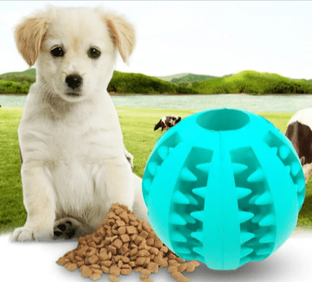 Interactive Rubber Slow Feeder Dog Ball - H3NRY’S WORLD