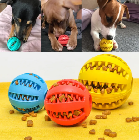 Interactive Rubber Slow Feeder Dog Ball - H3NRY’S WORLD