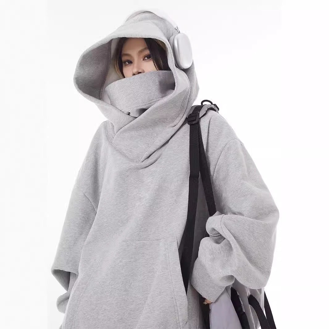 Loose High Collar Fleece Lined Hoodie - H3NRY’S WORLD