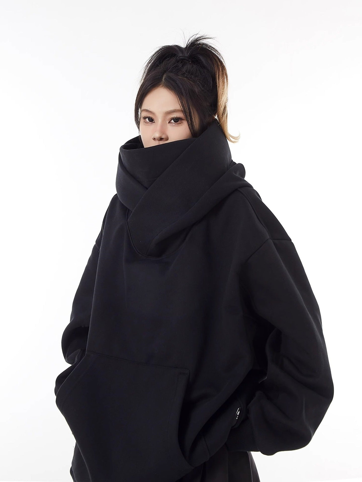 Loose High Collar Fleece Lined Hoodie - H3NRY’S WORLD