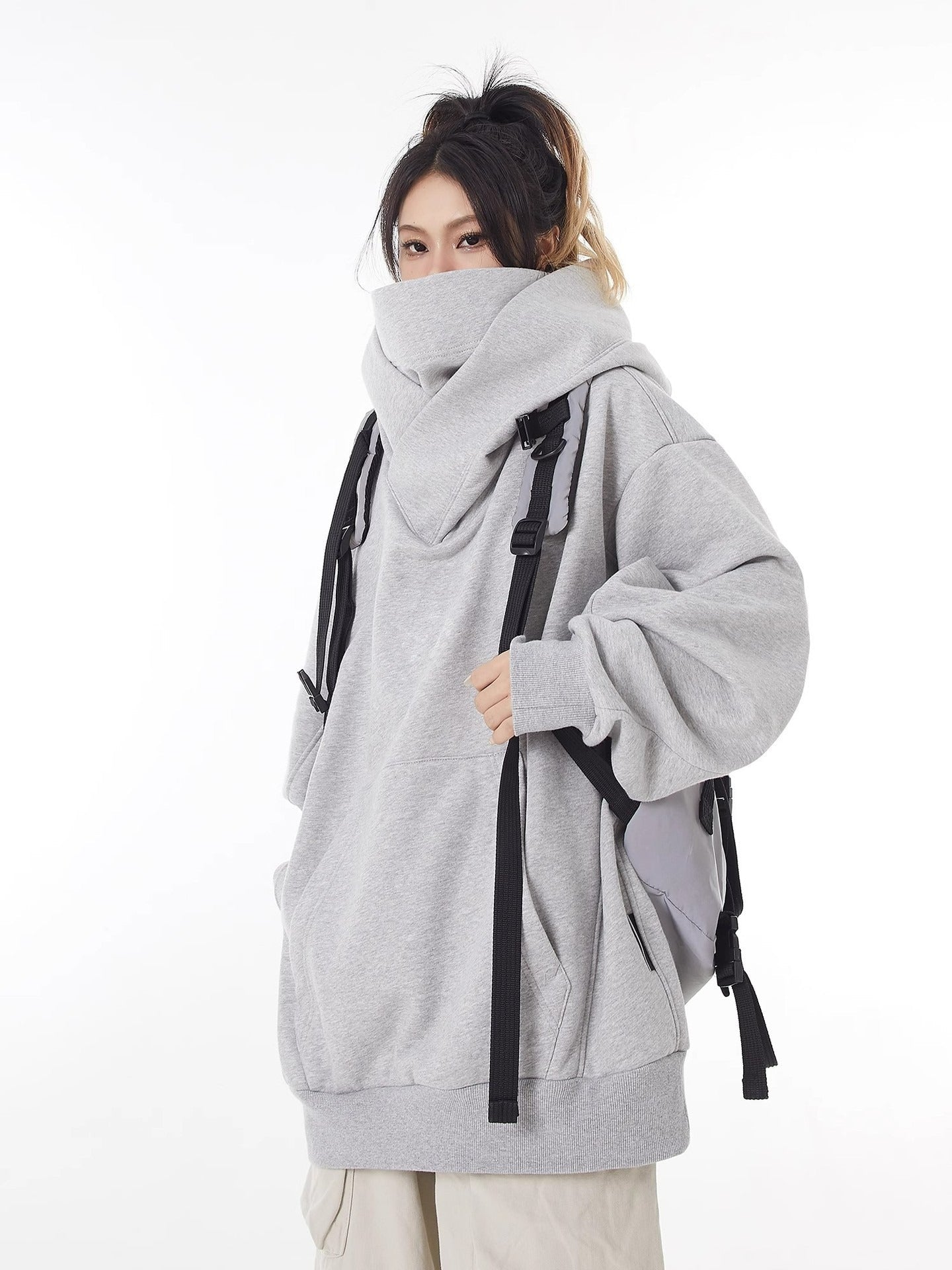 Loose High Collar Fleece Lined Hoodie - H3NRY’S WORLD