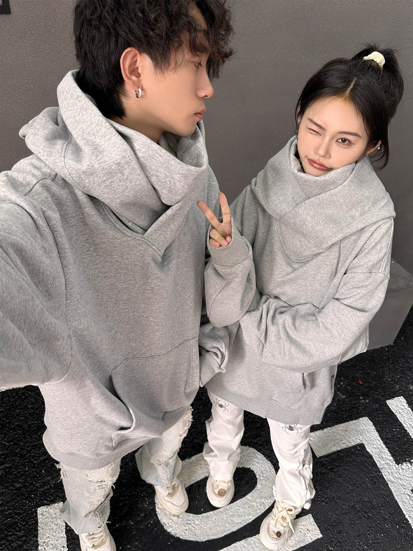 Loose High Collar Fleece Lined Hoodie - H3NRY’S WORLD